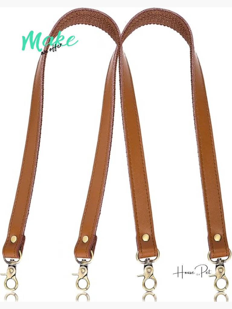 Genuine Leather Purse Replacement Straps, Sewing Canvas Backing, 24" Handbag